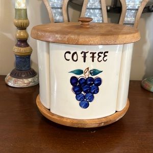 Rare Vintage Purinton Pottery Lazy Susan Canister Set With Original Scooper